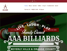 Tablet Screenshot of aaabilliards.com